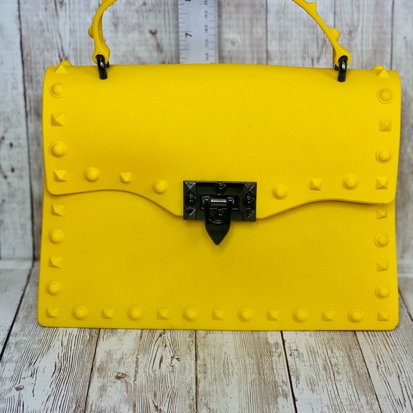 Yellow neon jelly, purse 90s PVC bag lunchpail - Picture 8 of 8